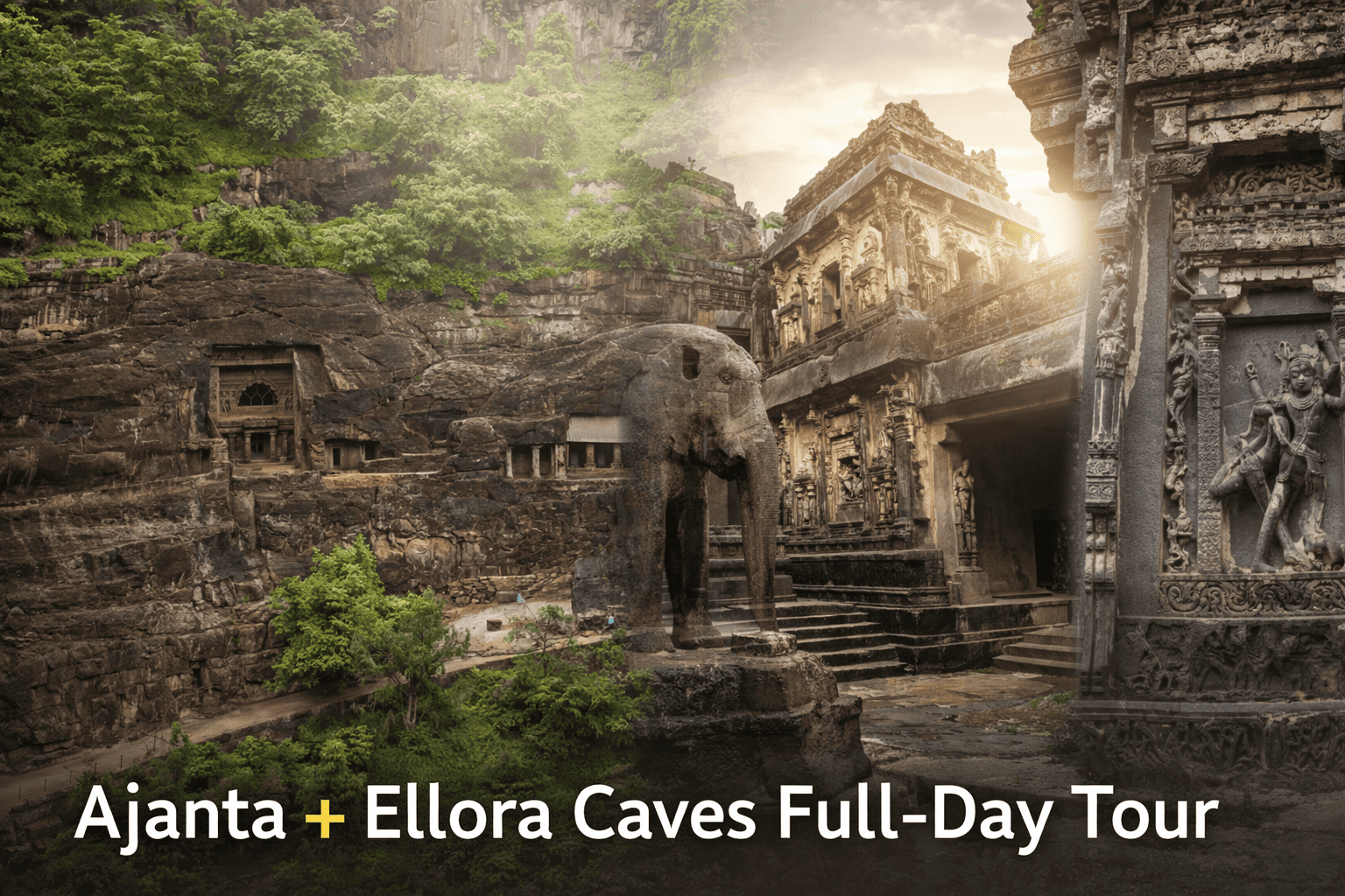 Ajanta + Ellora Caves Full-Day Tour from Aurangabad (Sambhajinagar) | BagbanCab.com