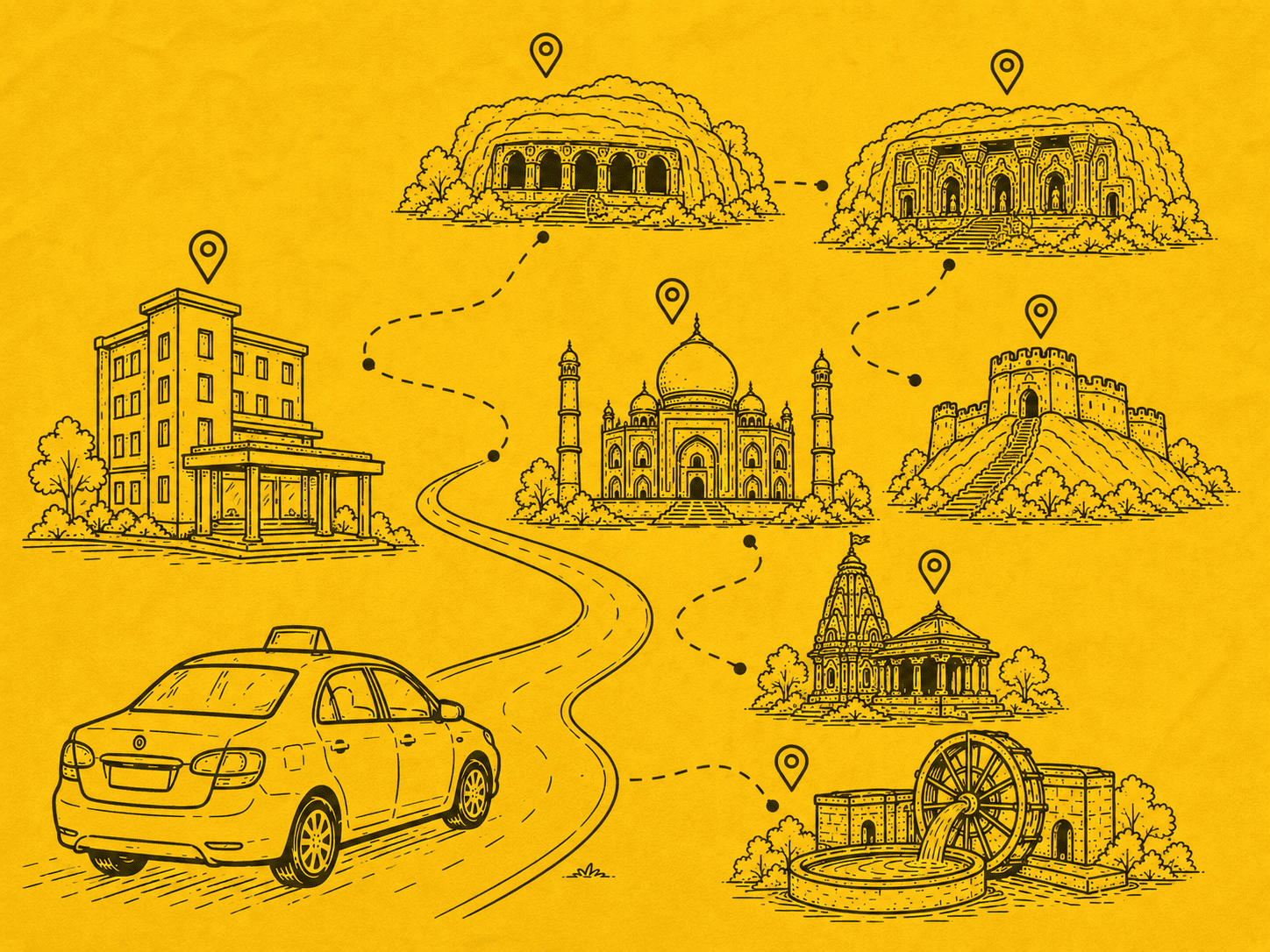 Hotel to Ajanta Ellora Caves Taxi Service